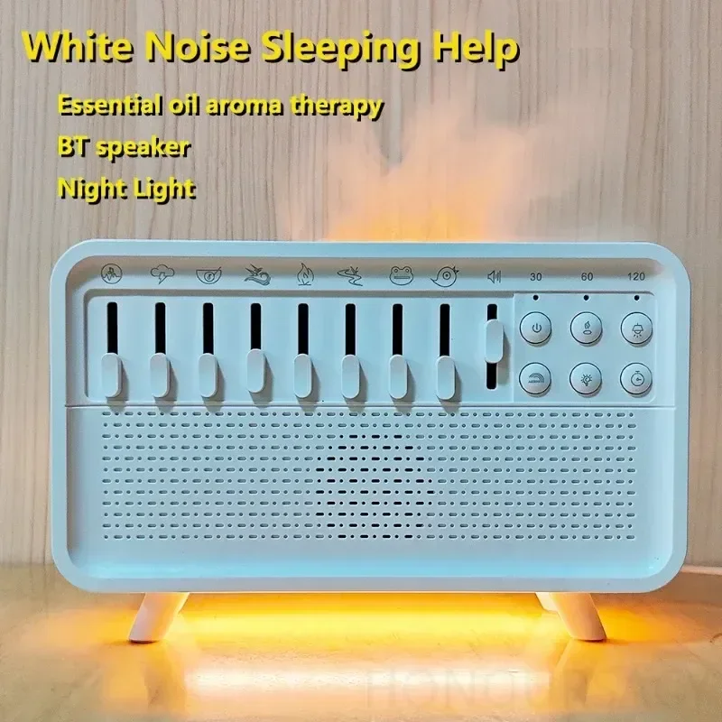 4 in 1 HIFI Bluetooth Speaker White Noise Sleep Aid Night Light Humidifier Machine with Free Combination of 8 Goup Nature Sound