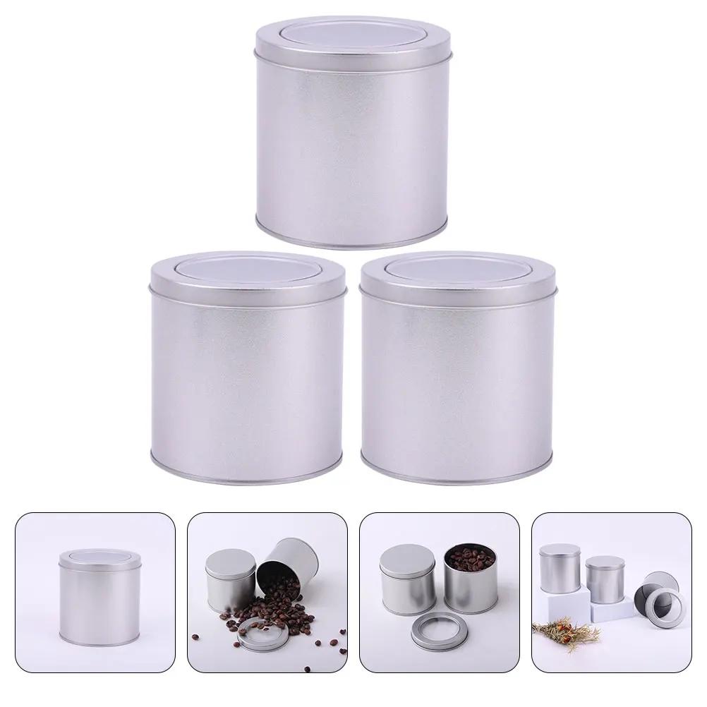 

3pcs Airtight Tinplate Storage Canisters For Tea Coffee Beans Nuts Household Kitchen Coffee Bar Reusable Food Container