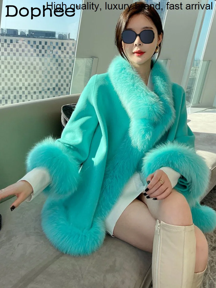 

Winter Autumn and New Ethnic Style Woolen Lady Cloak Young Girls Fur Coat High-End Thick Warm Luxury Plush Furry Jacket Casacas