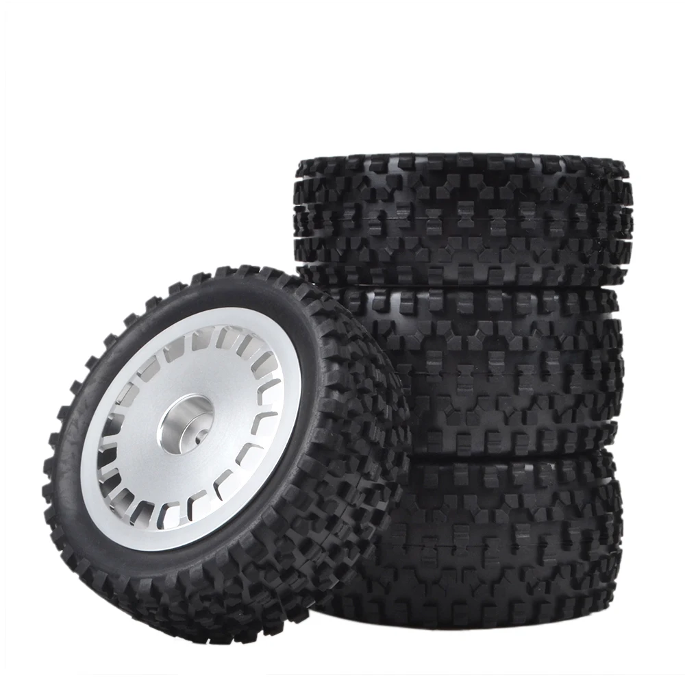 1/10 Buggy Tires W/Aluminum Alloy Dish Wheels Rim for Tamiya TD4/TD2/DF-03/DF-02/TT-02B/DT-03/DT-03T/DT-02/DB01/TRF502X/TRF511