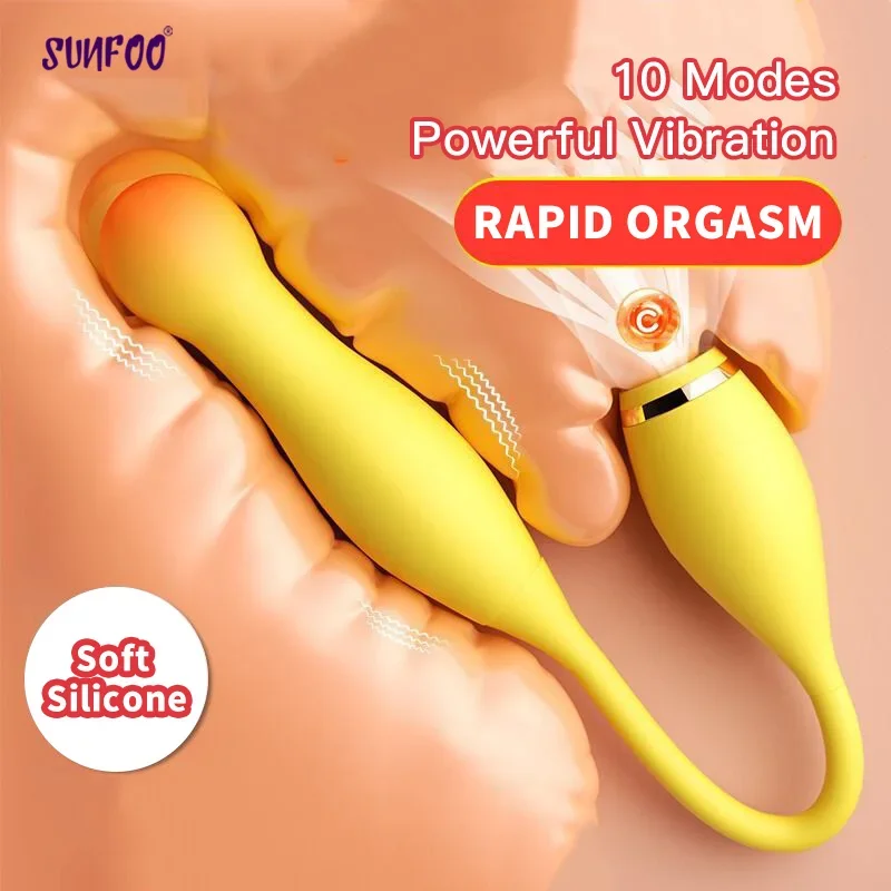 SUNFOO Double-Headed Sex Toys for Women Vagina Clitoris Stimulate Vibrator Couple G-Spot Masturbator Adult Toys Female Erotic