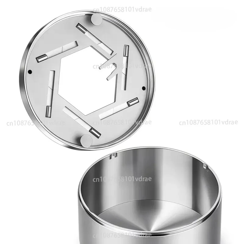 Modern Stainless Steel Rotating Ashtray Closed with Cover Anti-fly Ash Creative High-end Light Luxury Gift