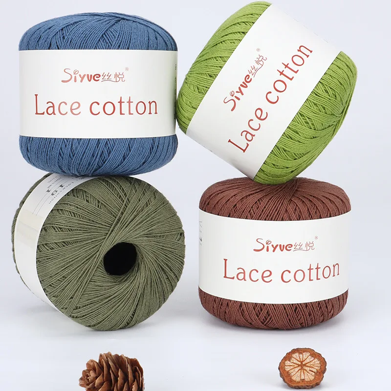 100% Cotton Thread 100g Lace Thread. Single-strand 0.8MM Silk Thread DIY Clothing Shawl Materials Knitting Crochet Woolen Yarn