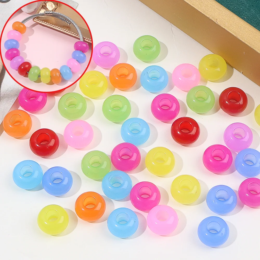3/12/24/36pcs Multi-color Resin Versatile Large Hole Beads, Used for DIY Accessories,Christmas,Halloween,Thanksgiving Decoration