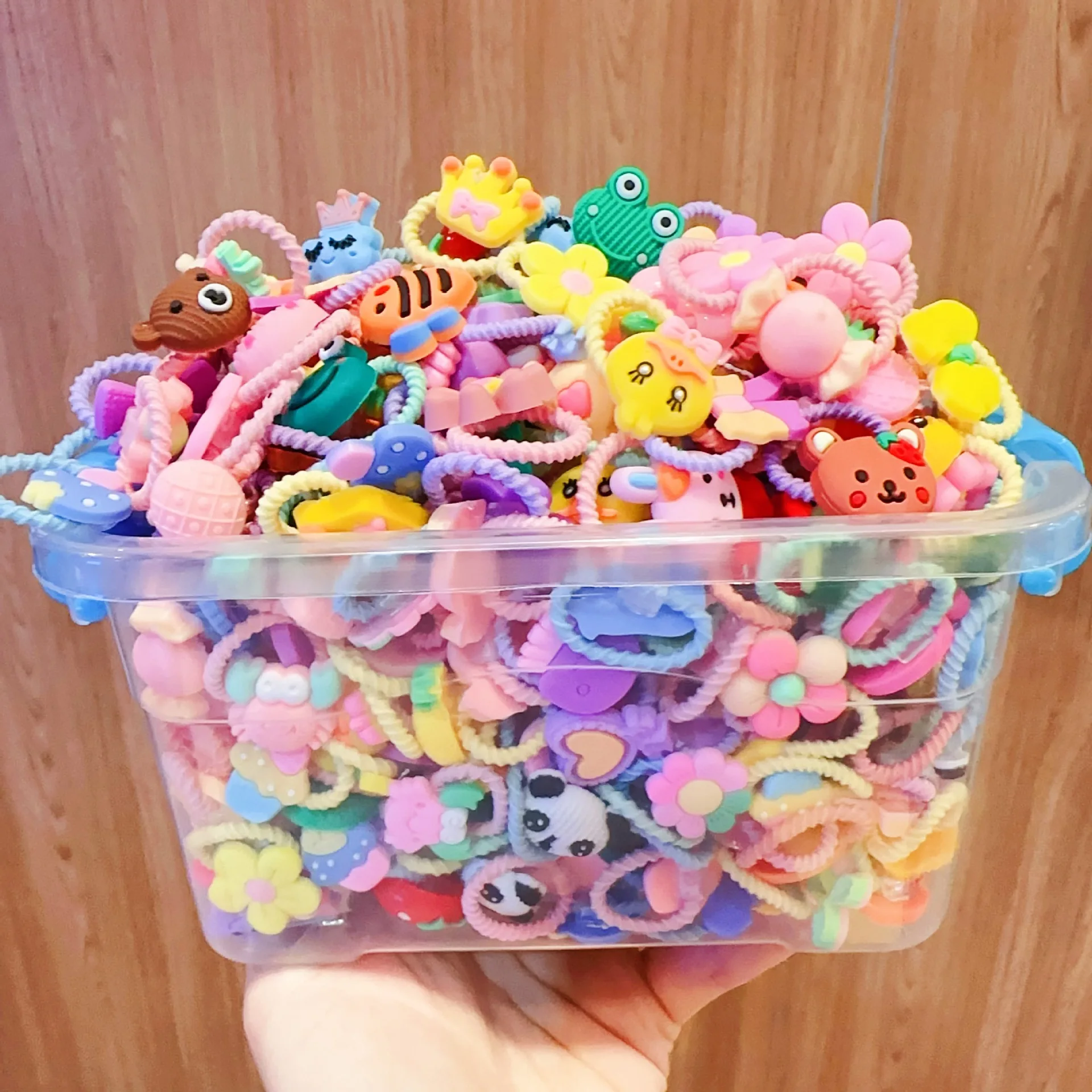 40-50Pcs Children Hair Bands Girls Cartoon Elastic Hair Ties Baby Head Rope Kids Small Animal Headband Cute Hair Accessories