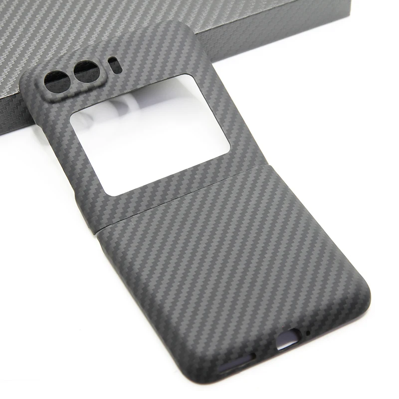 ZXKE Carbon Case For Motorola Moto Razr2 Hard Cover Ultralight Ultrathin Comfortable Commercial Aramid Fiber Protective Shell