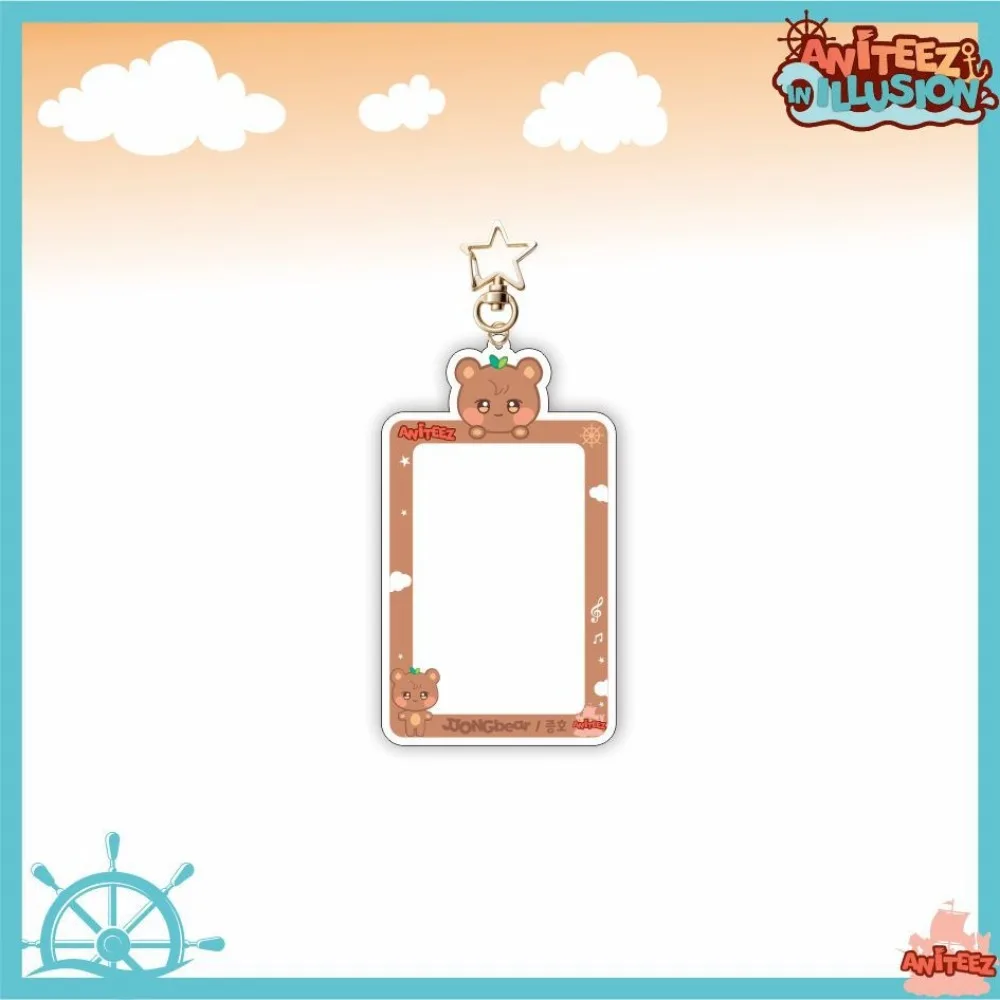 Fashion Women Men Keychain Acrylic Gifts Photo Frame Key Ring Holder Cute Cartoon Kawaii Photocard Case image 2
