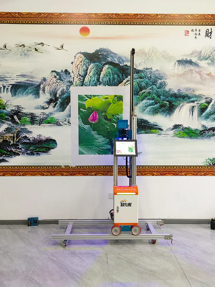 High Precision AI 4K Wall Printer 9600DPI 16/32/64㎡/h Automatic Splitting/Positioning Images, Unlimited Length/Width Printing