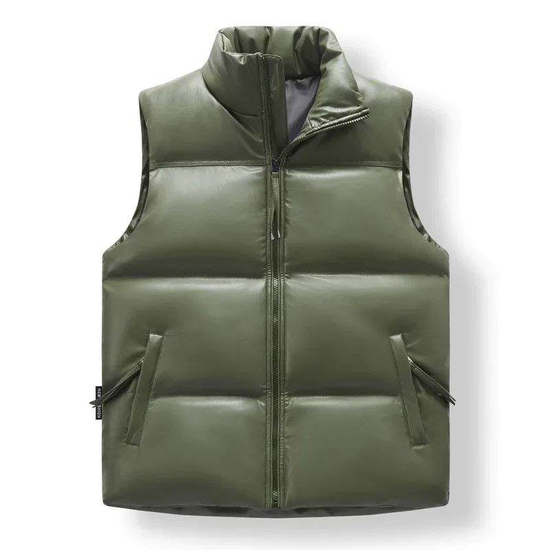 

Pure Version Vest for Men, Autumn and Winter Stand Collar Down Cotton Sleeveless Jacket, Slim and Handsome Youth Coat