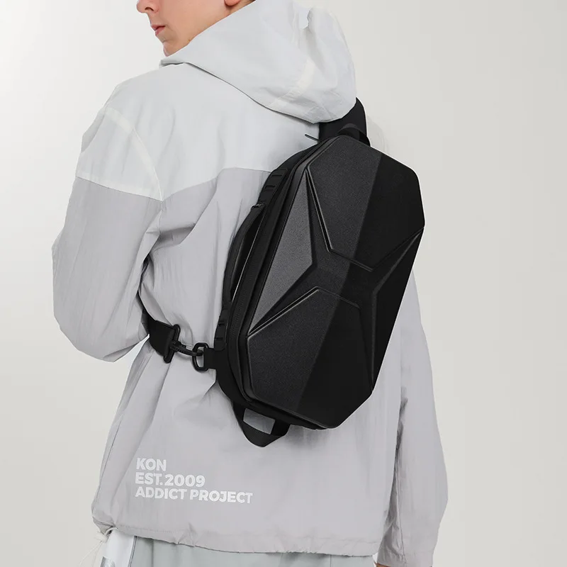 OZUKO-sac de poitrine anti-vol pour hommes, sacoche imperméable à la mode pour court voyage, chargeur usb, sac à bandoulière pour adolescents