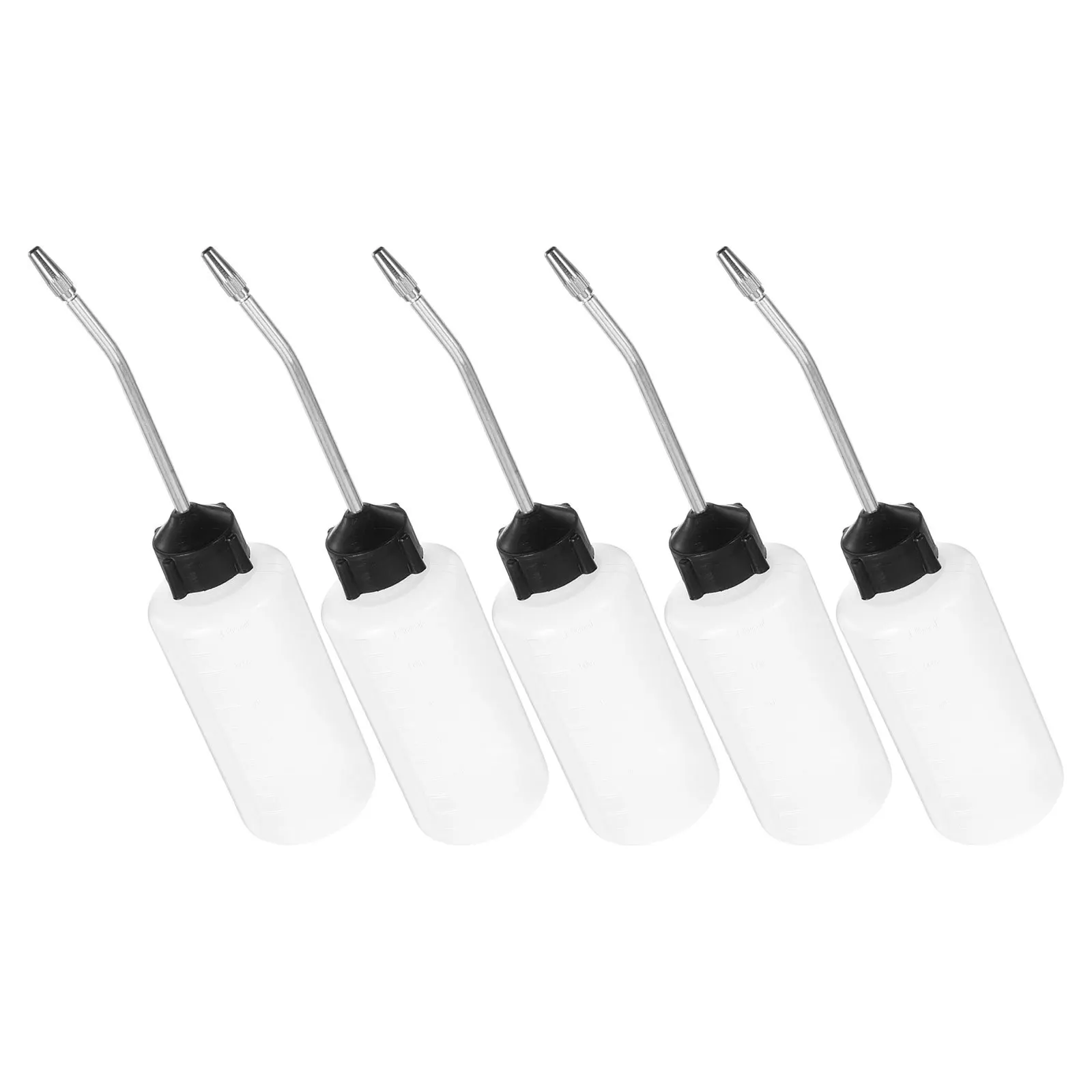 5pcs 120Ml Sewing Machine Oil Bottle Extended Nozzle Refillable Lubricating Dispenser For Squeeze Bottle