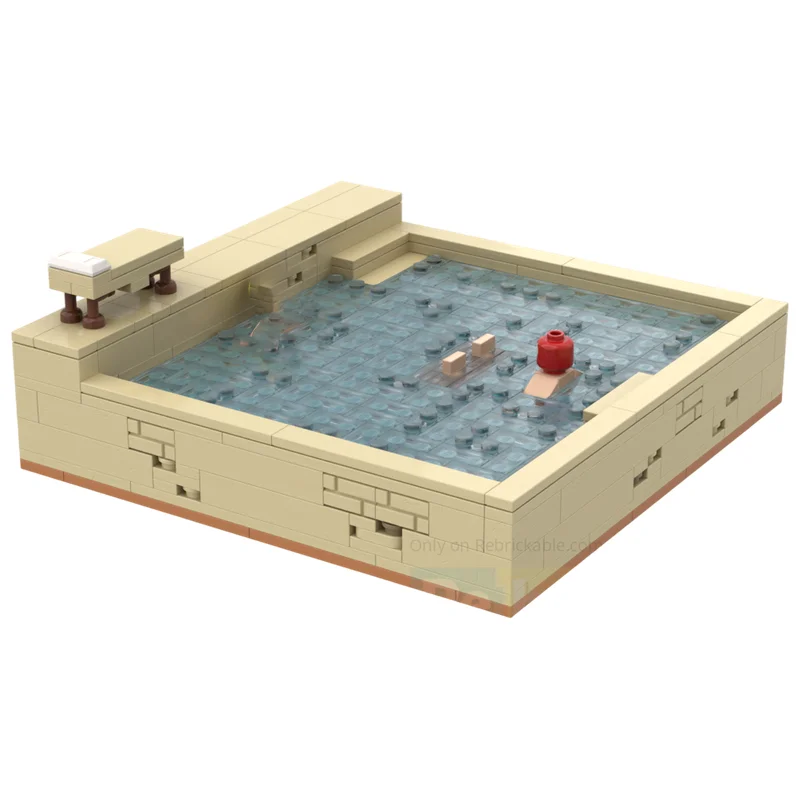 Cozy Bathtub Scene MOC Building Blocks Detailed Bathroom Interior Diorama Miniature Room Vignette DIY Brick Desktop Ornament