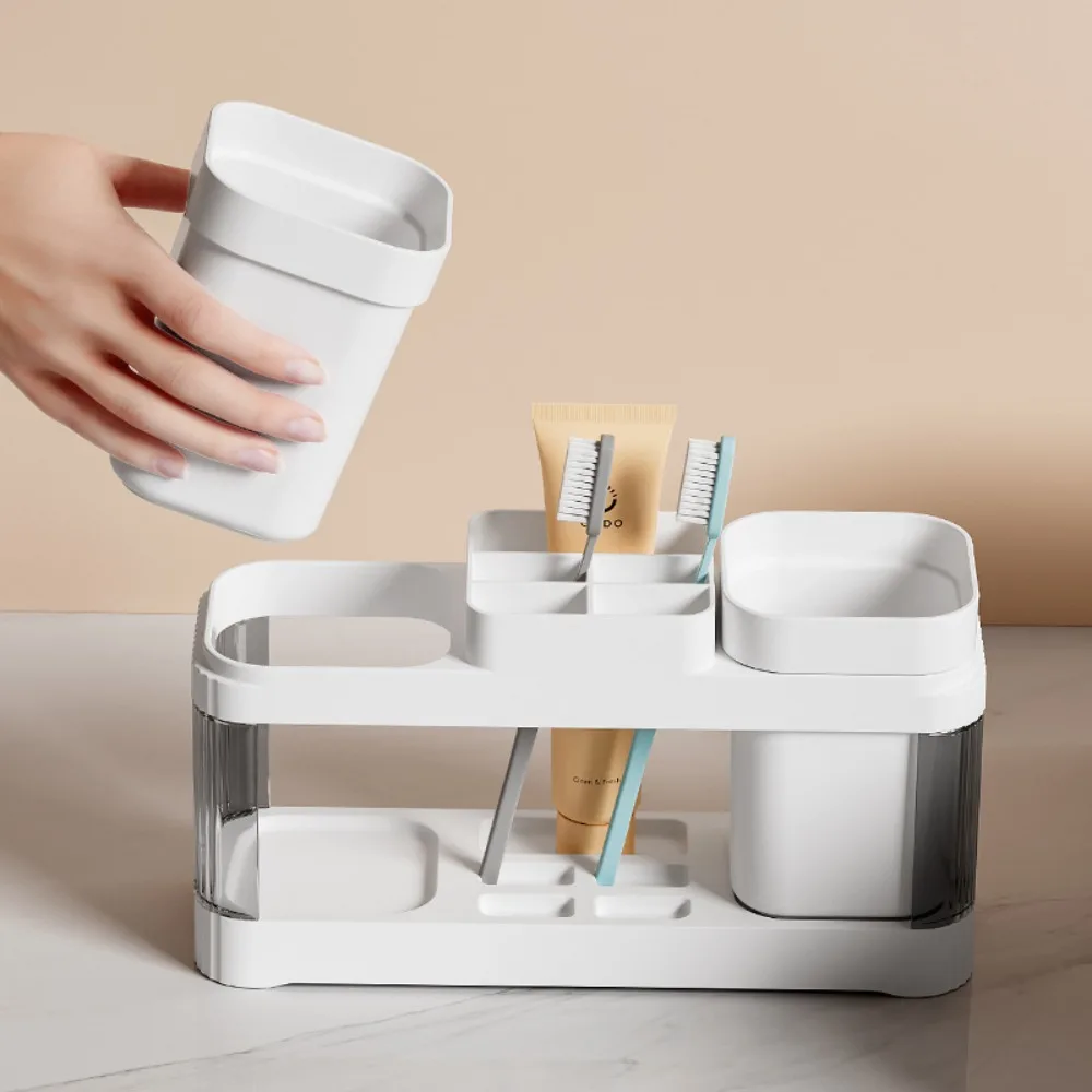 High Quality Organizer Electric Toothbrush Holder Hollow Design Dental Set Toothbrush Cup Holder White Mouthwash Cup Toilet