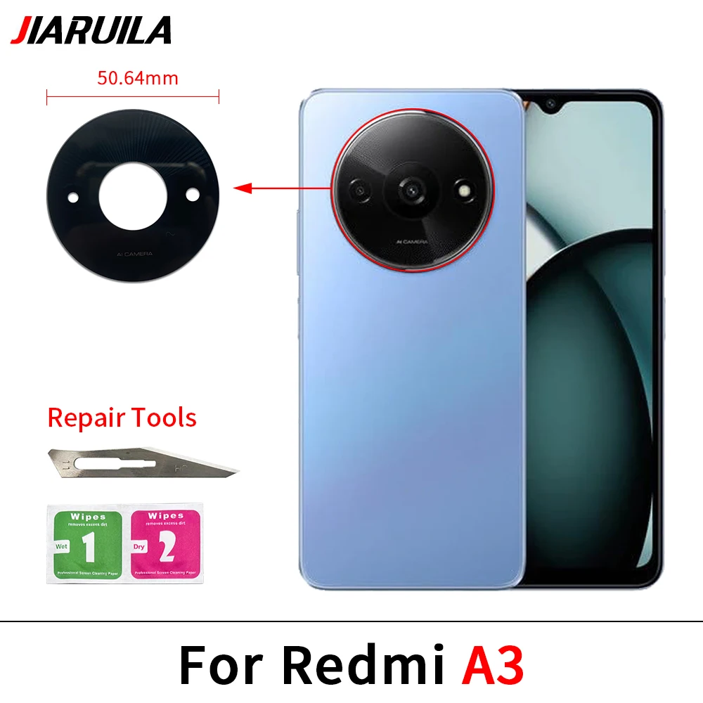 New Rear Camera Glass Lens Replacement with Main Lens Glass Replacement Parts For Redmi A3