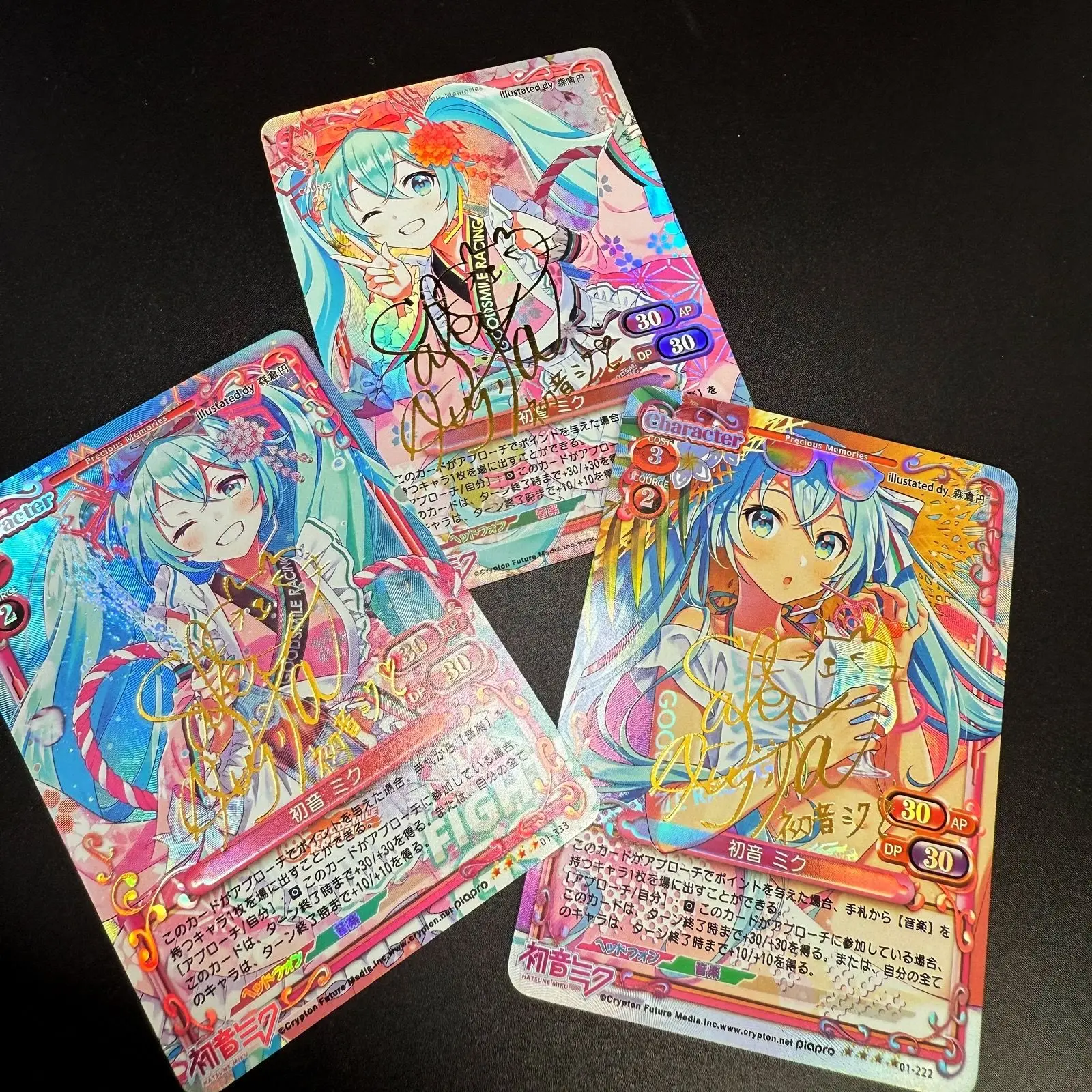kimono-racing-cha-de-bebidas-de-verao-chapeus-de-ferias-cartao-de-assinatura-com-bobina-dourada-da-hatsune-miku-acessorios-de-anime-cartao-exclusivo-da-colecao-brick