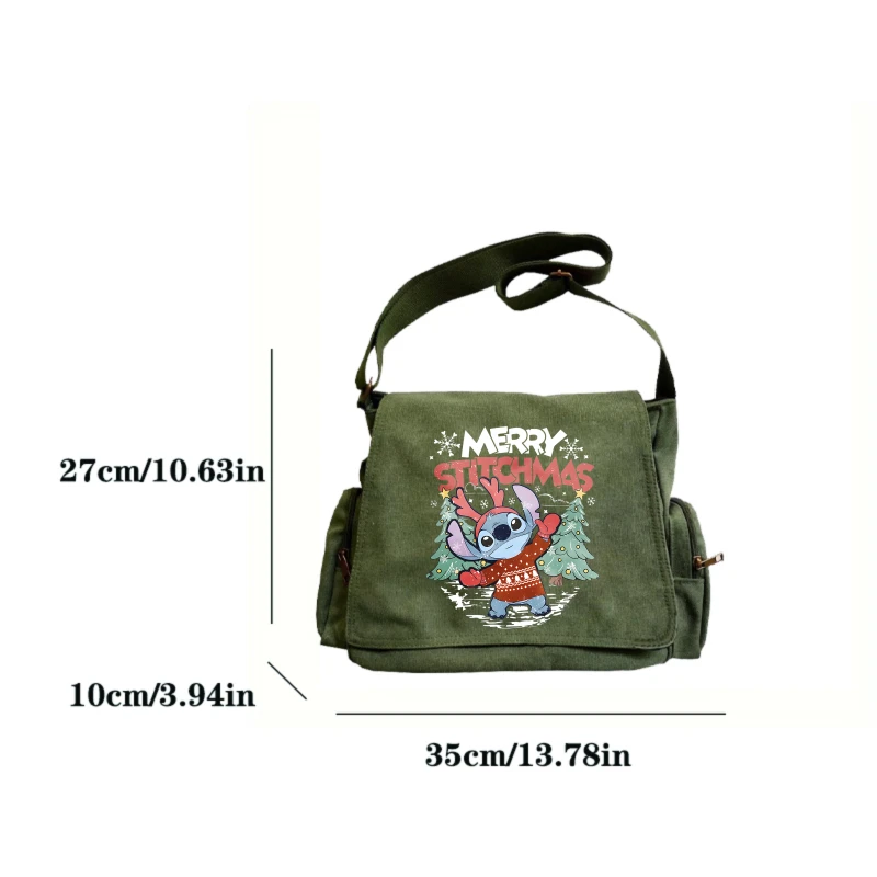 عيد الميلاد موضوع المرأة حقيبة سعة كبيرة Kawaii عيد الميلاد غرزة طباعة حقيبة كتف للنساء حقيبة كتب كروسبودي الهدايا #3