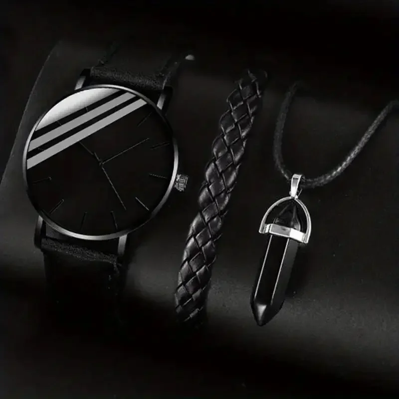 Hot Selling Men's Minimalist Fashion Watch and Accessory Set, Perfect for Daily Commuting and the Perfect Gift for Friends