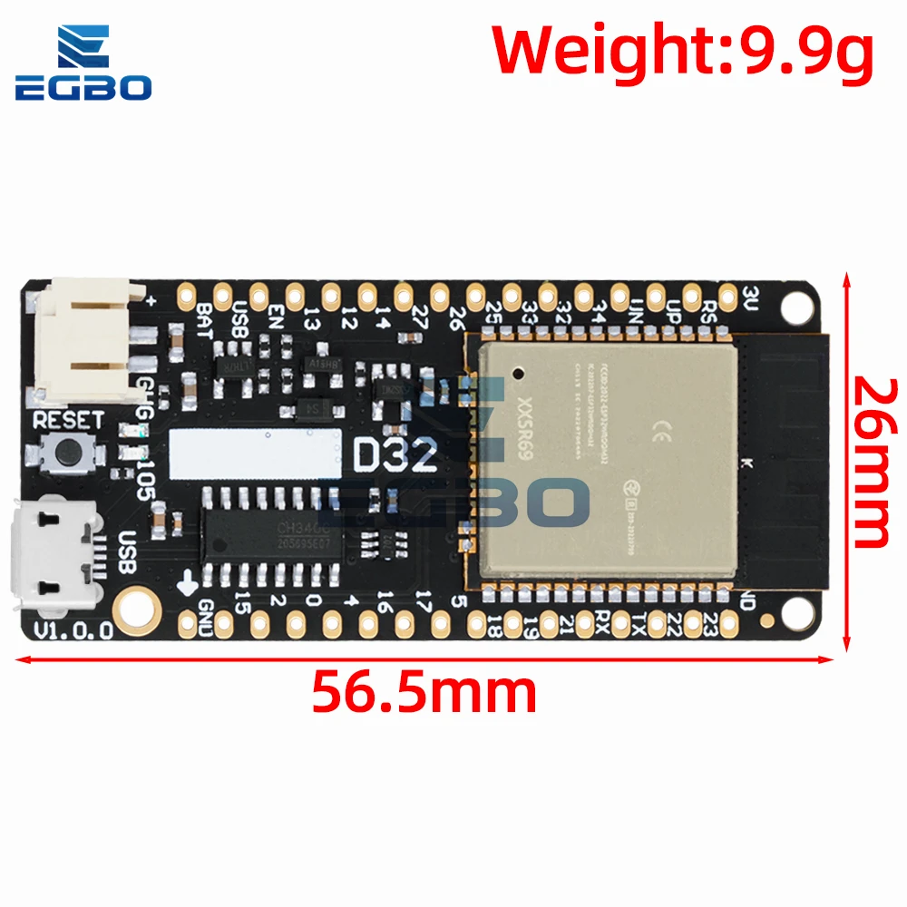 1 ~ 8 قطعة لـ LOLIN D32 V1.0.0 - Wifi + لوحة بلوتوث على أساس ESP-32 Esp32 ESP-WROOM-32 فلاش 4 ميجابايت متوافق مع Arduino MicroPython