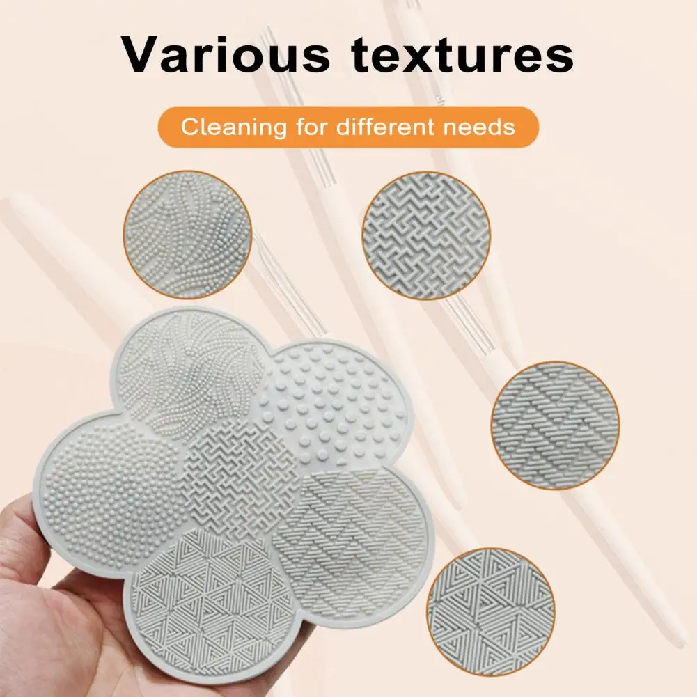 Silicone Scrub Pad com ventosa, escova de flores, ferramenta fácil para escovas de pó solto, macio, sem esforço para cozinha