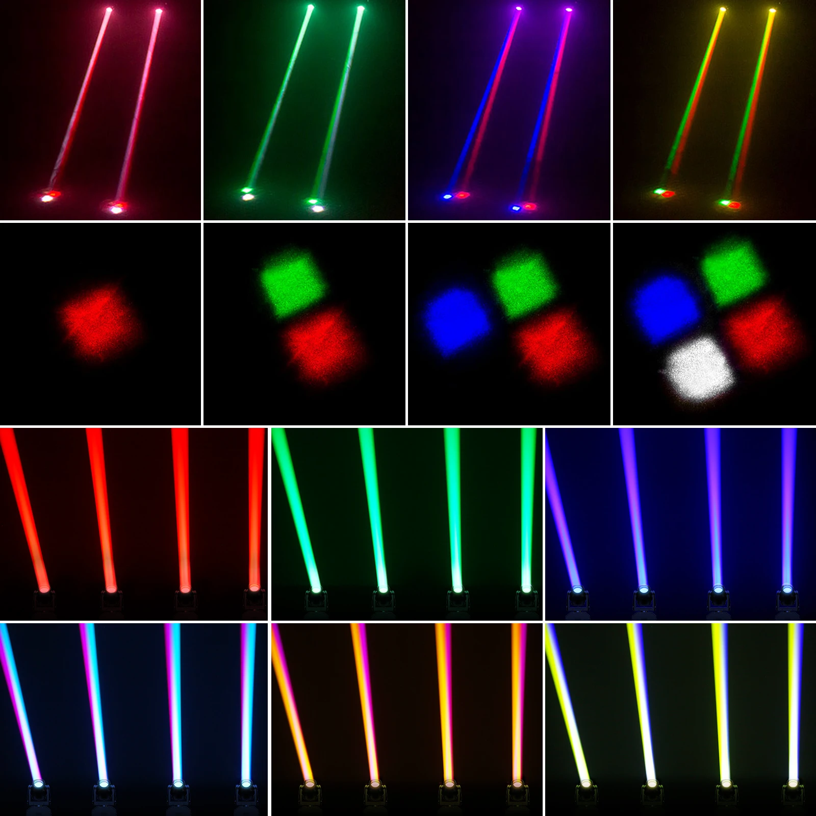 U'King 100 واط شعاع تتحرك رئيس ضوء صغير RGBW 4IN1 LED شعاع ضوء المرحلة DMX512 تأثير الصوت المنشط لحزب DJ بار KTV ديسكو #3