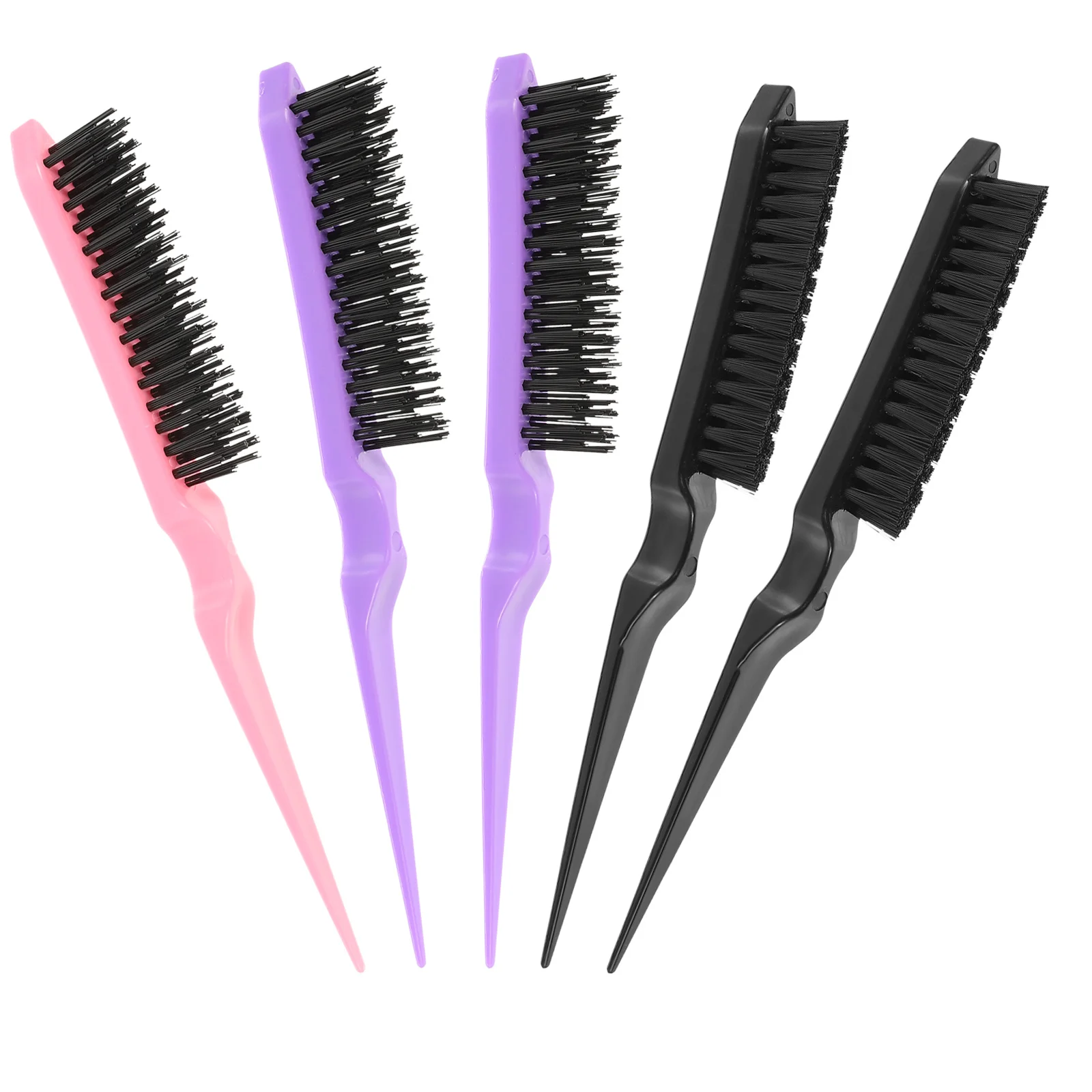 

6Pcs Portable Folding Hair Comb Two-in- Tool Salon Hairdressing Brush for Straight Curl Travel Use Durable Practical