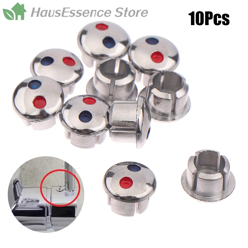 ※10pcs Faucet Handle Hot Cold Water Sign Red Blue Label Decoration Cover Kitchen Bathroom Mixer Tap Indicate For Faucet