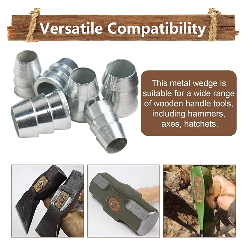A95I-21 PCS Extended Round Axe-Handle Wedge Safety Metal Hammer Handle Wedges Steel, 0.55/0.63/0.71Inch ) Metal