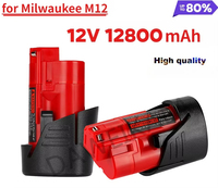 12V Milwaukee Battery 12.8Ah Compatible with Milwaukee M12 XC 48-11-2410 48-11-2420 48-11-2411 12-Volt Cordless Tools Battery