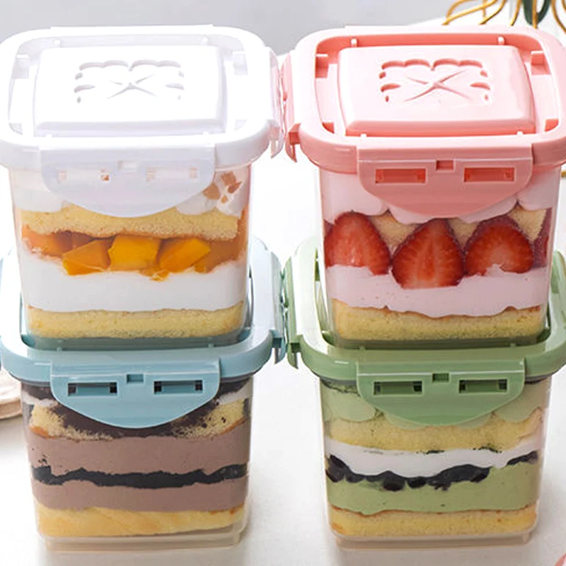 Transparent Large Sealed Storage Box Square Food Storage Boxes Mousse Tiramisu Cake Container Multipurpose Kitchen Organizer