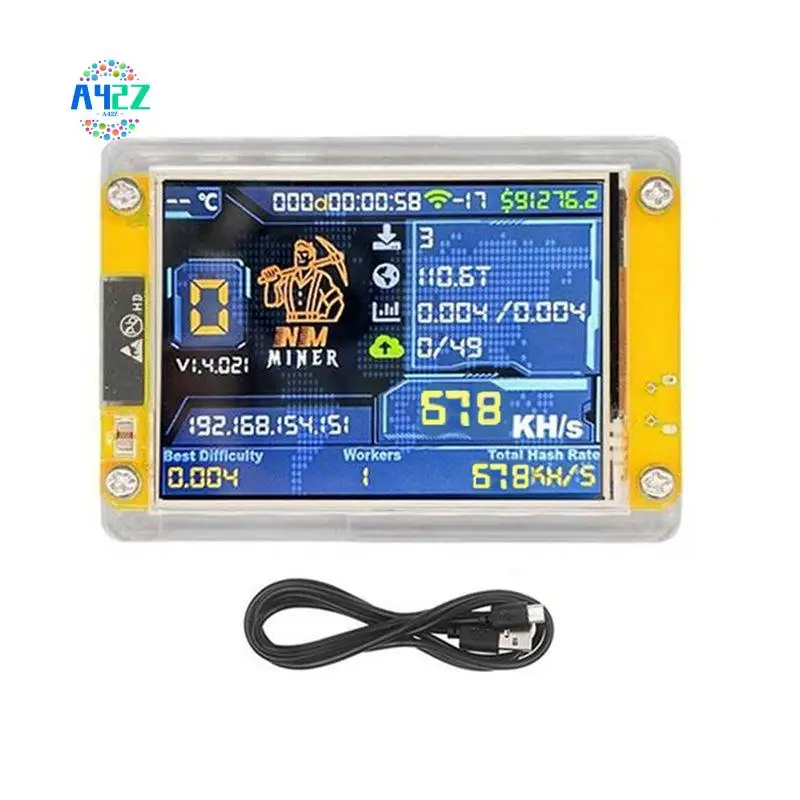 

A42Z-678KH/S Nmminer Nerdminer Bitcoin Crypto Solo Miner 2.8 Inch Smart Display Nerdminer Upgraded 678KH/S Harshrate
