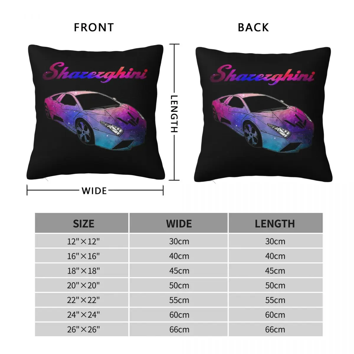 Sharerghini Galaxy Square Pillowcase Polyester Linen Velvet Printed Zip Decorative Sofa Seater Cushion Cover 18