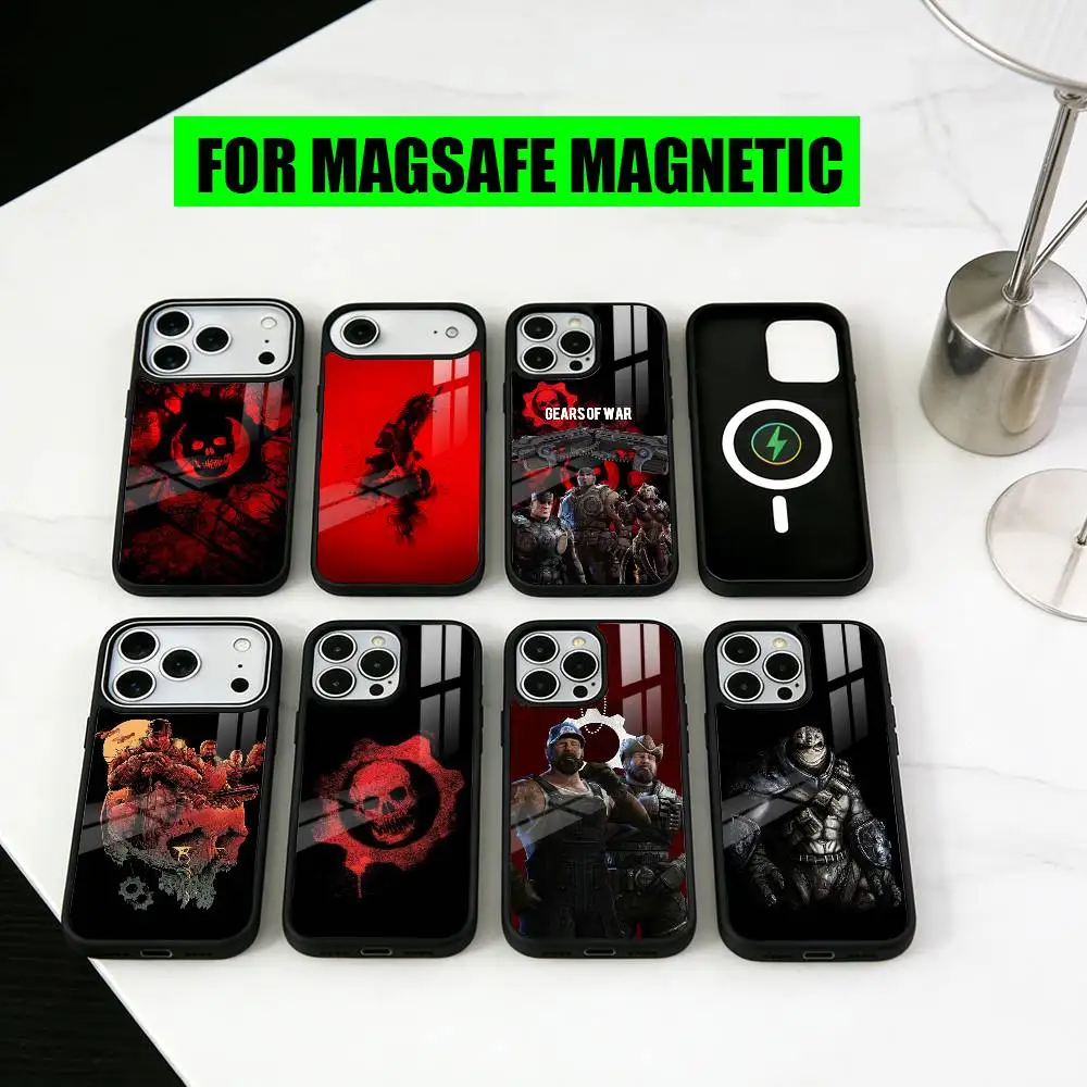 

Чехол для телефона Game G-Gears Of W-War-es для iPhone 17, 16, 15, 14, 13, 12, 11 Plus, Pro, магнитный, для беспроводной зарядки Magsafe