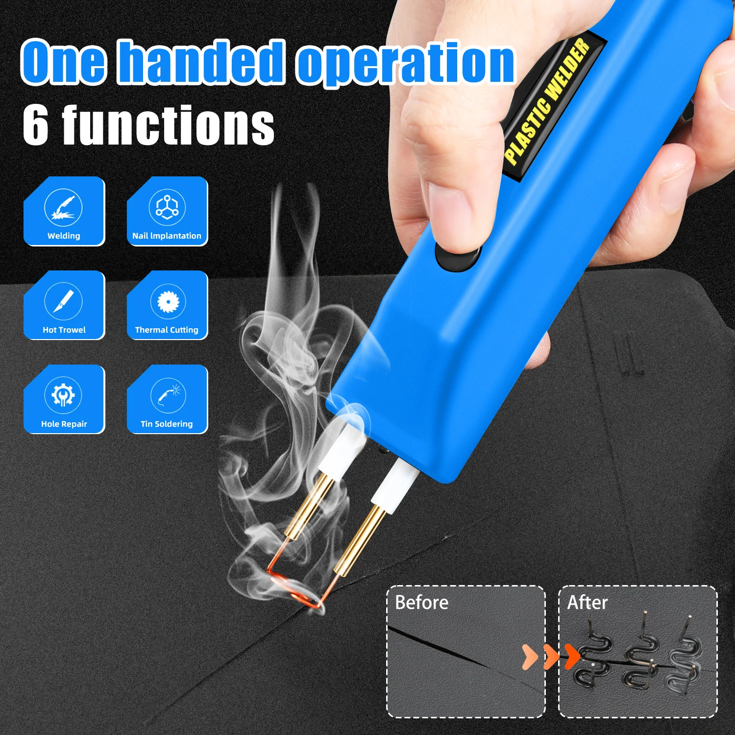 100W wireless plastic welder mini portable hot stapler plastic welder car bumper electronic welding repair tool kit Garage tools