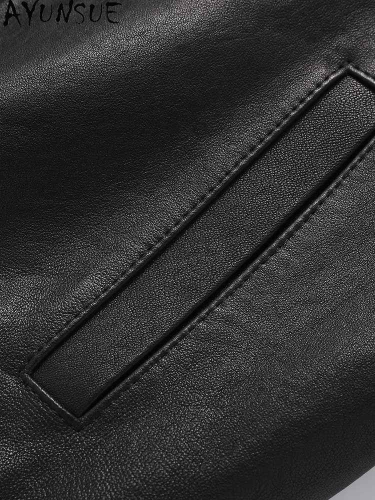 AYUNSUE 100% véritable peau de mouton veste femme 2025 automne mode moto veste en cuir femme vêtements de haute qualité 가자켓 킹