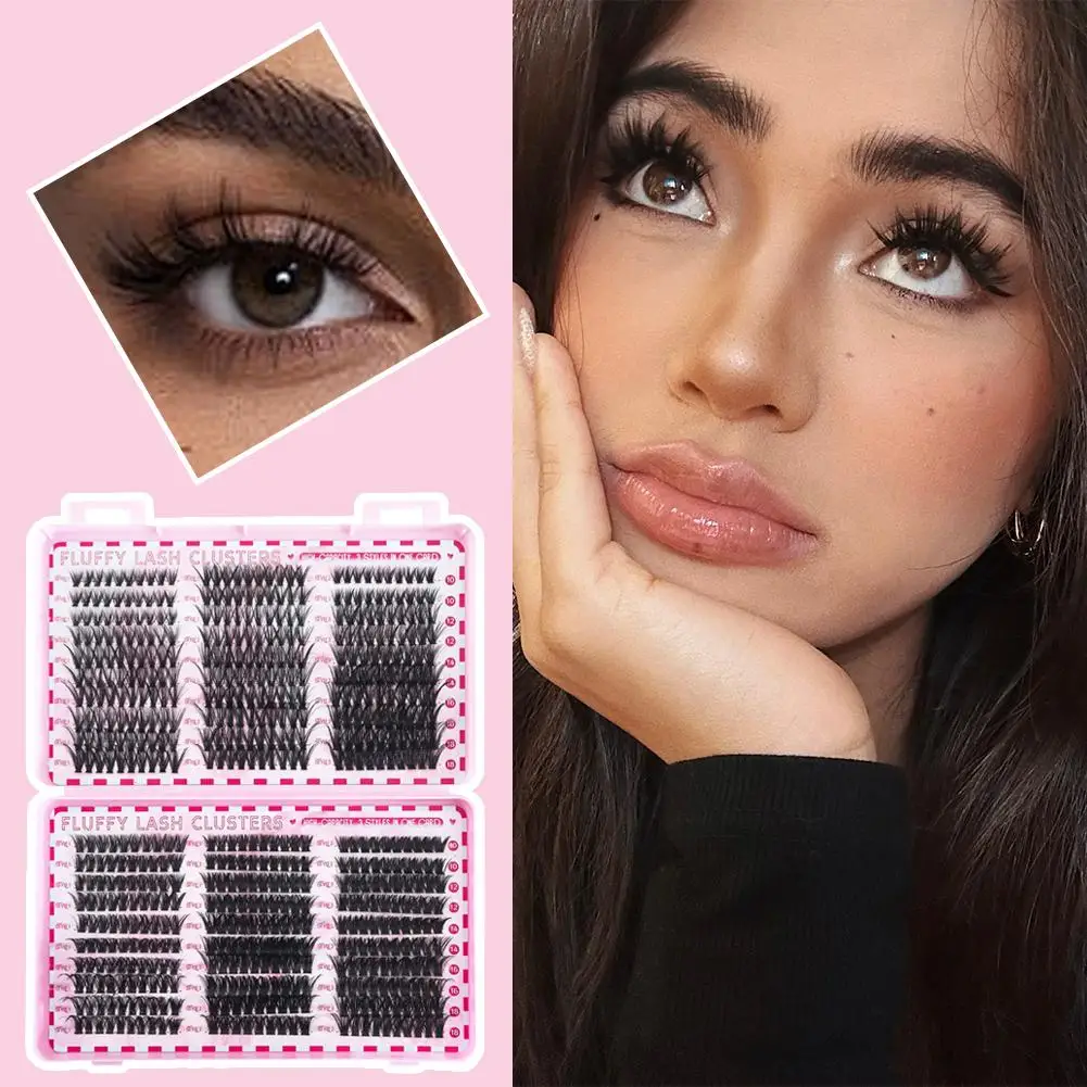 Kit d'extension de cils à faire soi-même, 600 pièces, grappes, outils de maquillage pour coller les cils, accessoires de colle U2X3