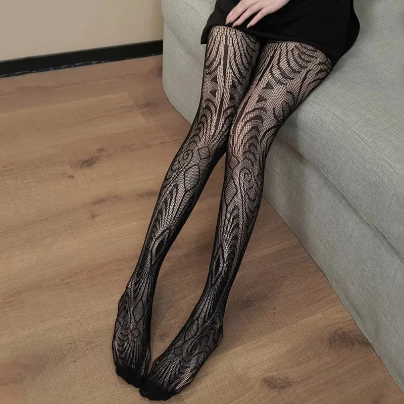

Готические панк-колготки в сеточку для женщин, ажурные кружевные сетчатые чулки в стиле Лолита, колготки с узором Y2K Harajuku, модные колготки