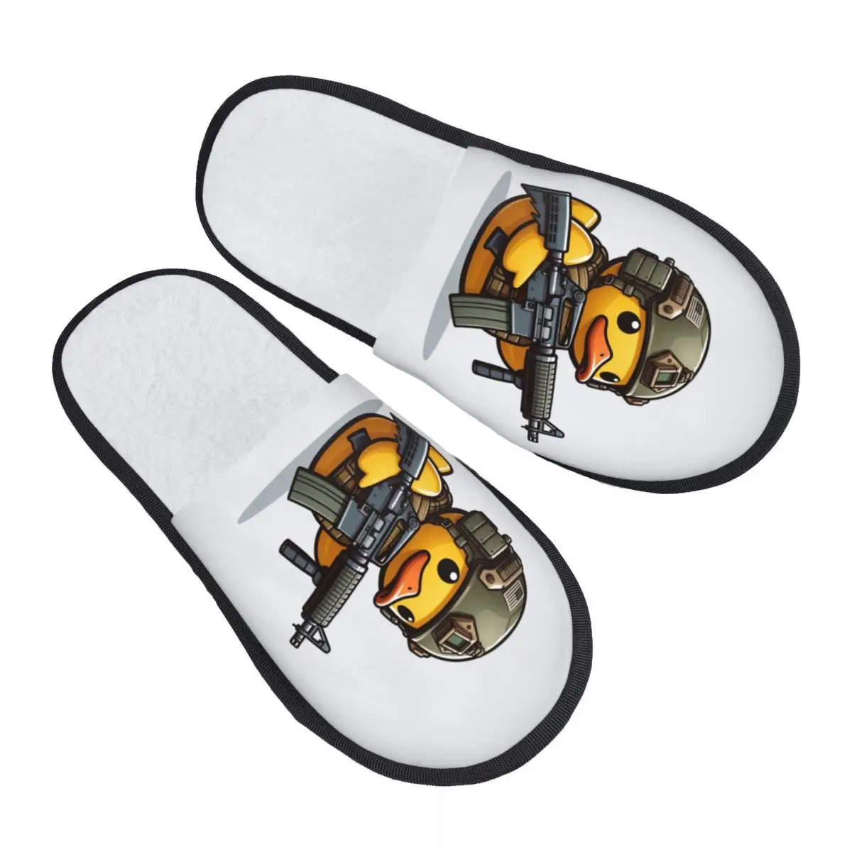 Custom Tactical Rubber Ducky Memory Foam Slippers Women Soft Warm House Slippers