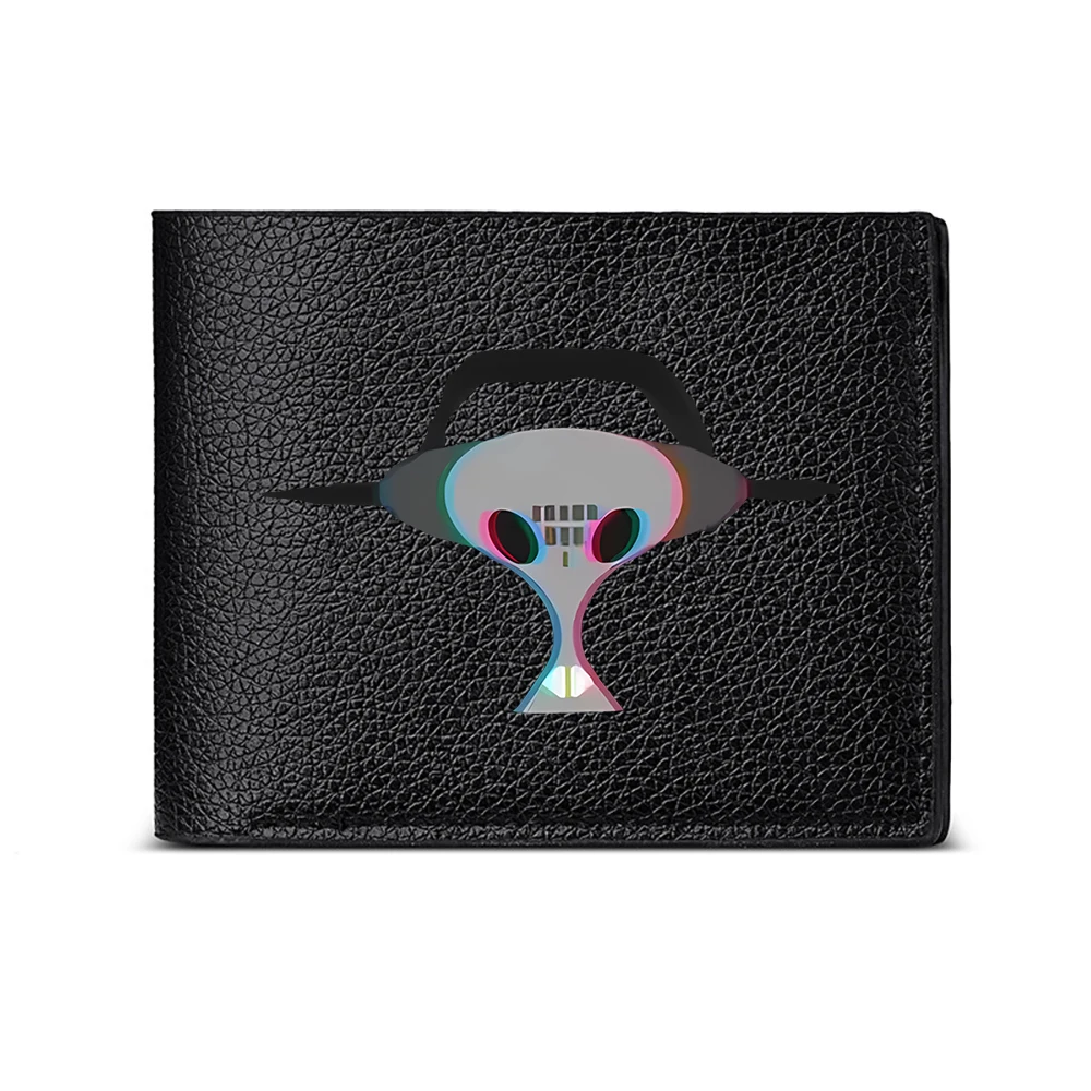 Alien Head Design Men Wallet Card Holder Casual Business Fashion Print Style Accessory