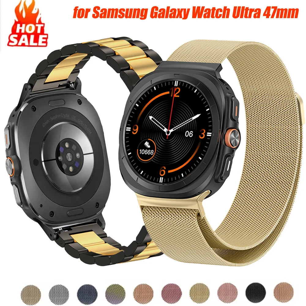 Milanese Edelstahl-Armband für Samsung Galaxy Watch Ultra 47mm Nahtloses Metall-Armband Ersatz-Uhrenband Zubehör