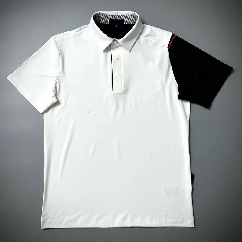 Golf Outdoor Sports Shirt Spring/Summer New Men's Versatile Short Sleeve T-shirt Men's Polo Shirt Quick drying Color blocked Top