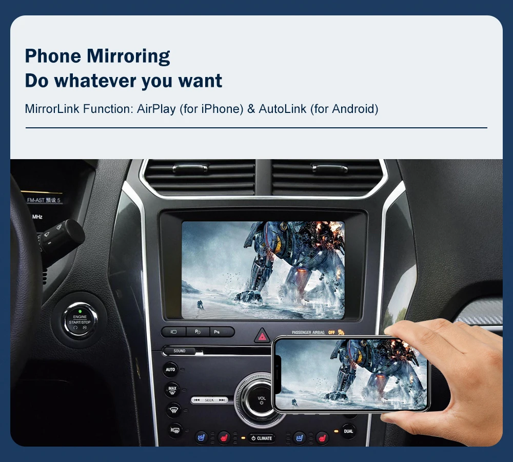 Road Top Decoder Box Kabelloses CarPlay für Ford Explorer Fusion Mondeo Sync2 Mit Android Auto Airplay Car Play Video-Schnittstelle – Detail 8