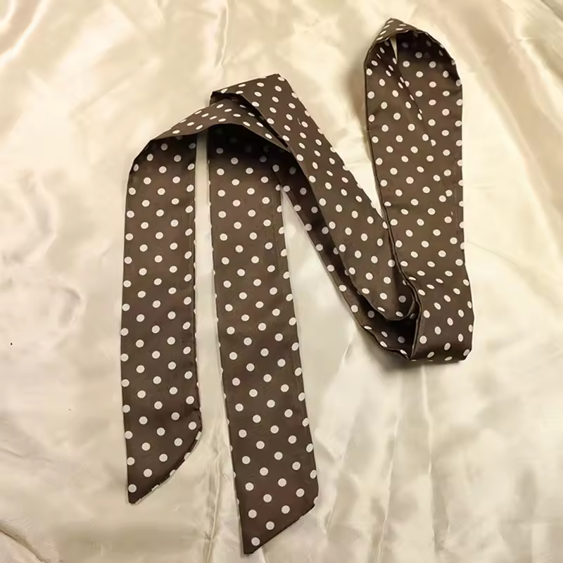 Women Narrow Long Scarf 150x4cm Polka Dot Tie Bag Ribbon Headband Choker Streamer Lady Accessories - Image 13