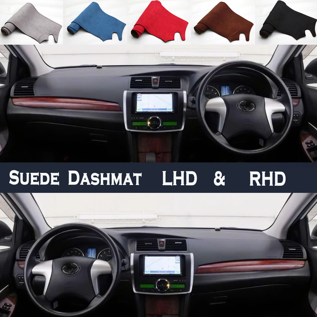 Car Styling Suede Dash Mat Covers Dashmat Dashboard Pad Protector Accessories For Toyota Allion T260 260 2007-2020 2007 2009