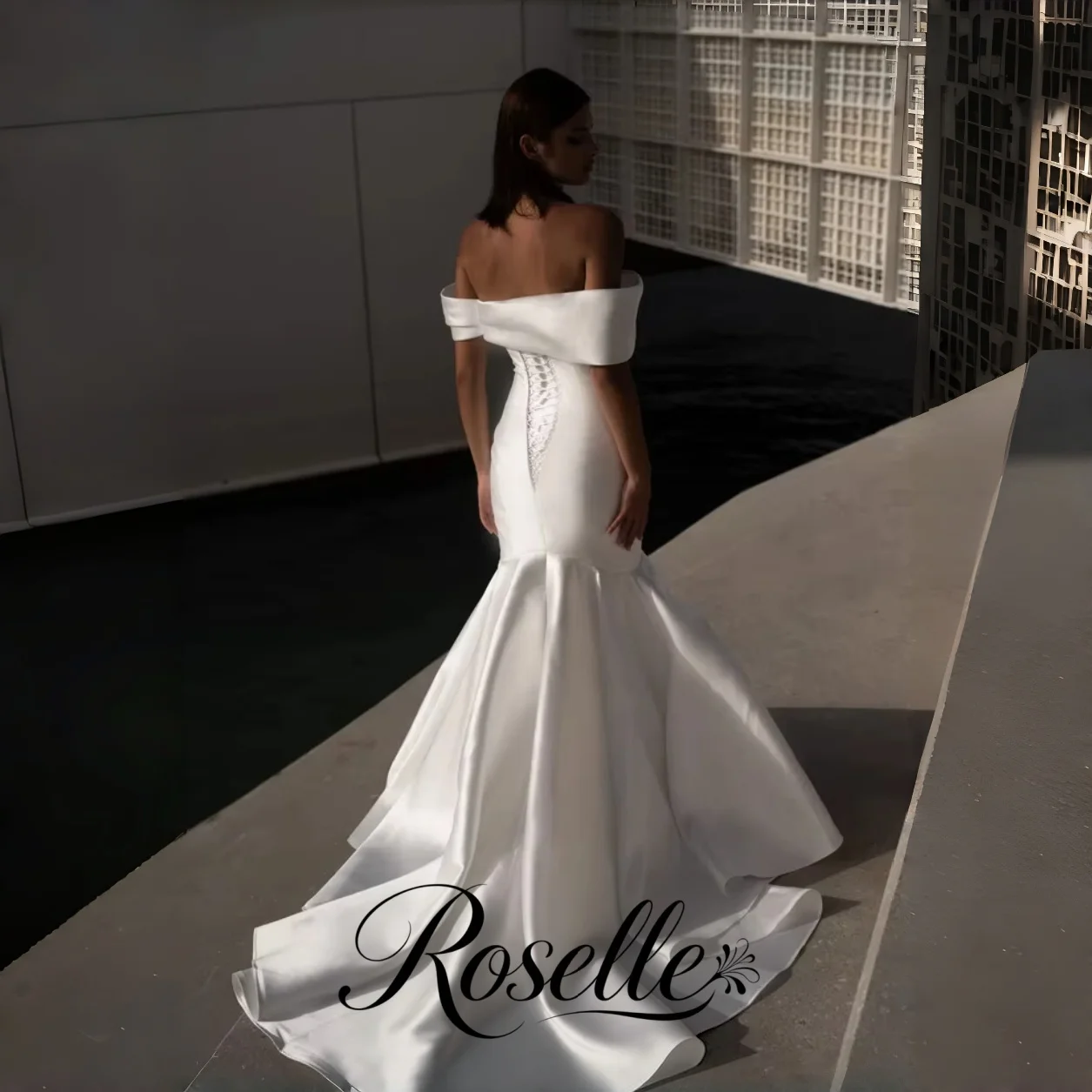 ROSELLE Strapless Off The Shoulder Mermaid Elegant Wedding Dress Open Back Sweep Train 2026 Bridal Customized свадебное платье