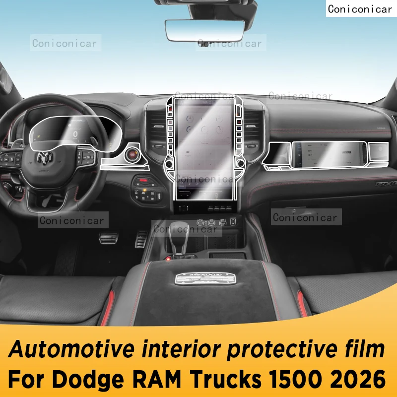 For DODGE RAM Trucks 1500 2026 Panel Navigation Automotive Interior Screen TPU Protective Film Cover Anti-Scratch Sticker