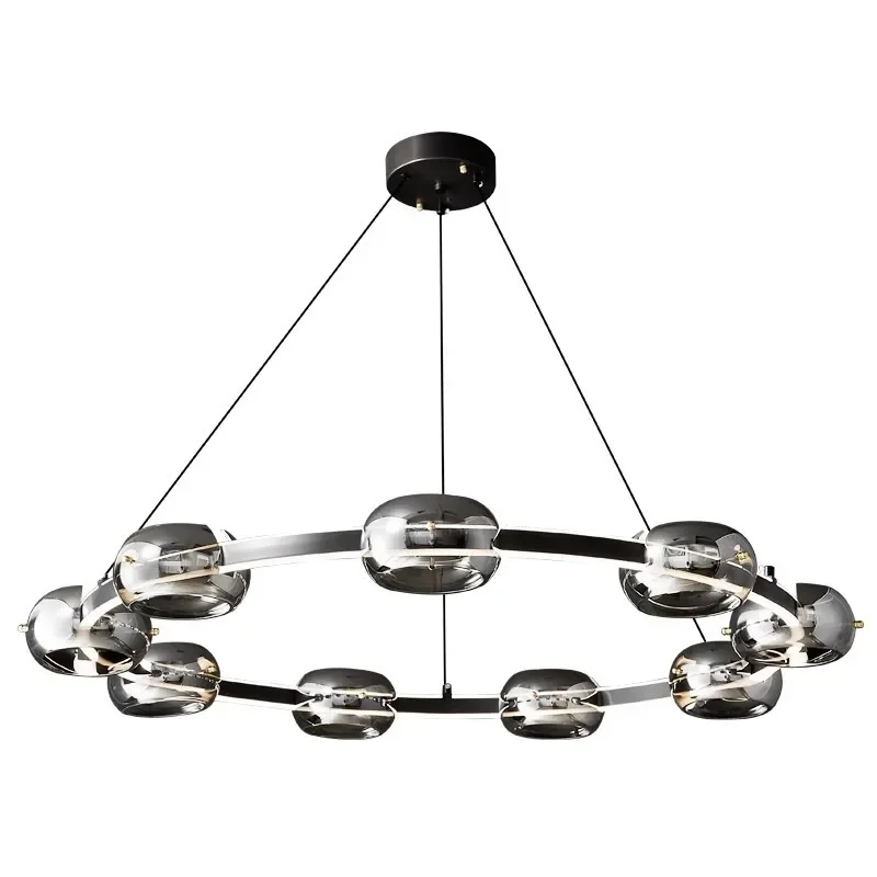 

Italian minimalist living room chandelier, modern minimalist high end round light luxury bedroom lamp