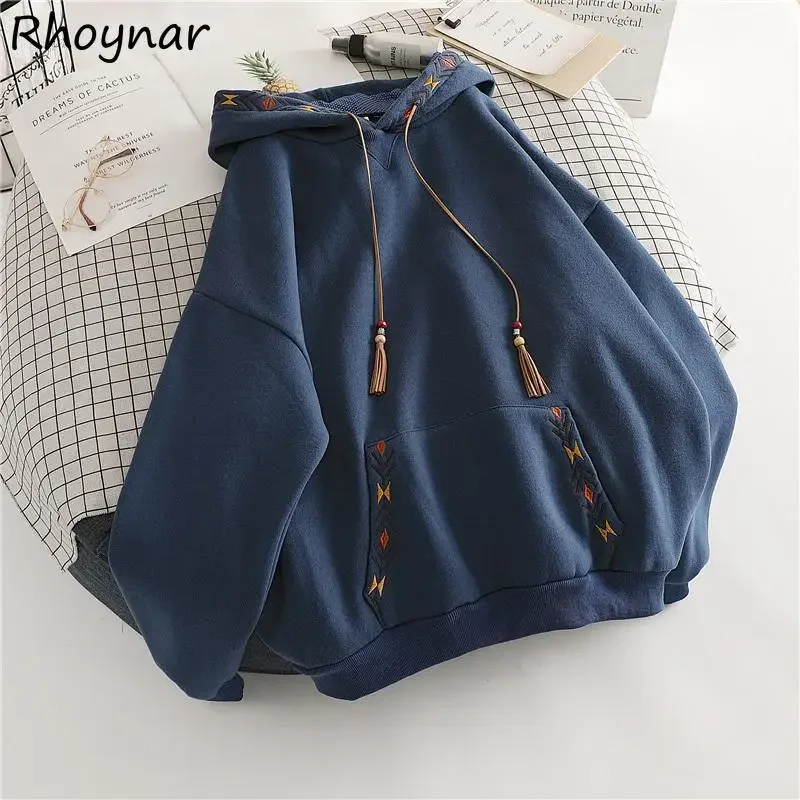 

Hoodies Women Trendy Hooded Elegant Popular Preppy Style Ulzzang All-match Minimalist Comfort Daily Baggy Autumn Patchwork Cozy