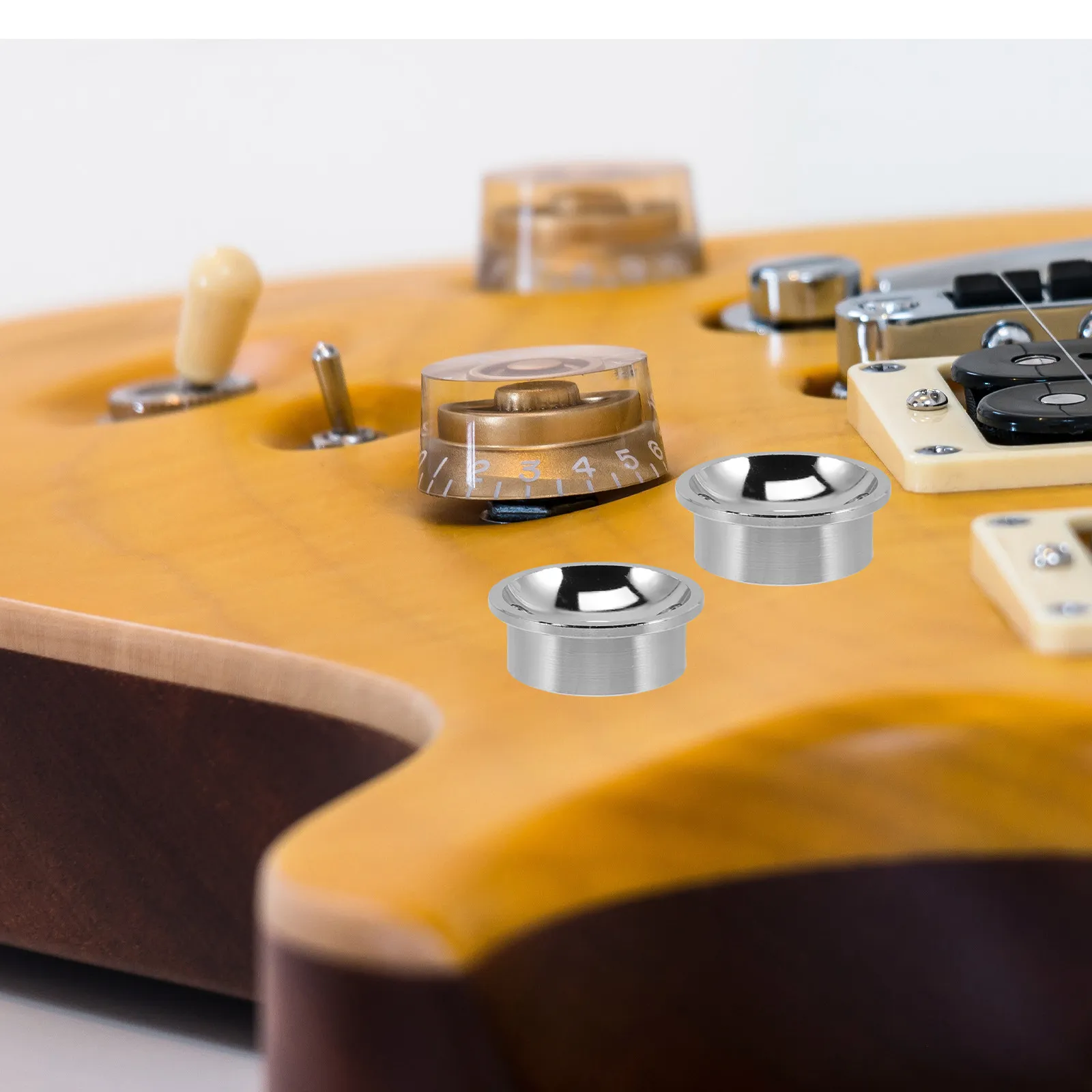 2Sets Professional Electric Guitar Jack Plate Replacement Metal Socket Plate Smooth Non-Burr Surface for Output Input Tone