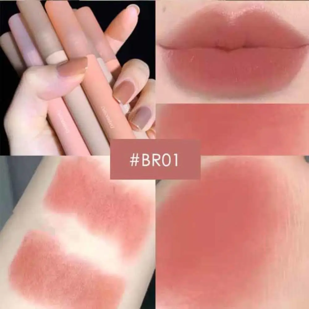 Lábios Maquiagem Castanha Leite Chá Lip Gloss Batom Colorido Durável 12 Cores Velvet Matte Batom Líquido Cosméticos Lip Glaze