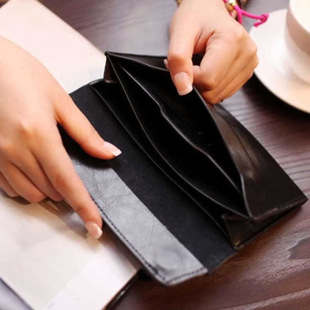 Ins Genuine Leather Envelope Wallets Korean Style Multifunctional Women Long Clutch Bag Portable Coin Purse Change Bag Women